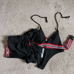 SHEIN Buckle Swimsuit And Shorts